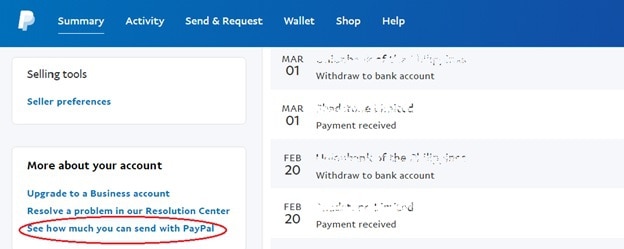 Paypal remove withdrawal limit